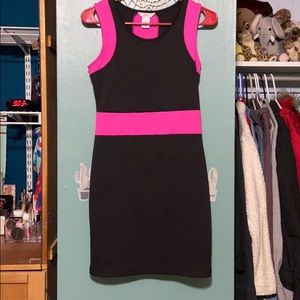 Candie's pink and black thick strap dress